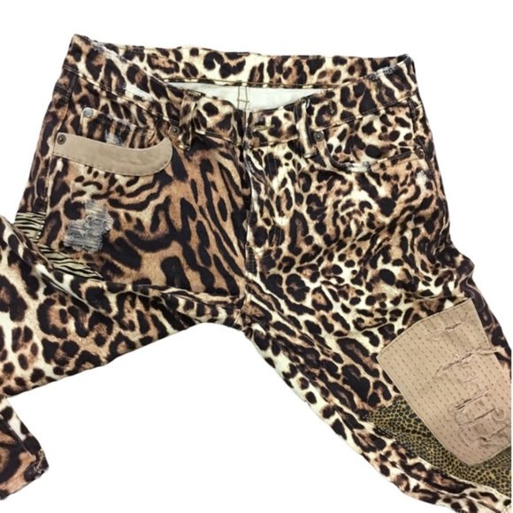 RARE Deadstock Ralph Lauren Denim & Supply Leopard Cheetah Patchwork Jeans 28/32 - Picture 4 of 8